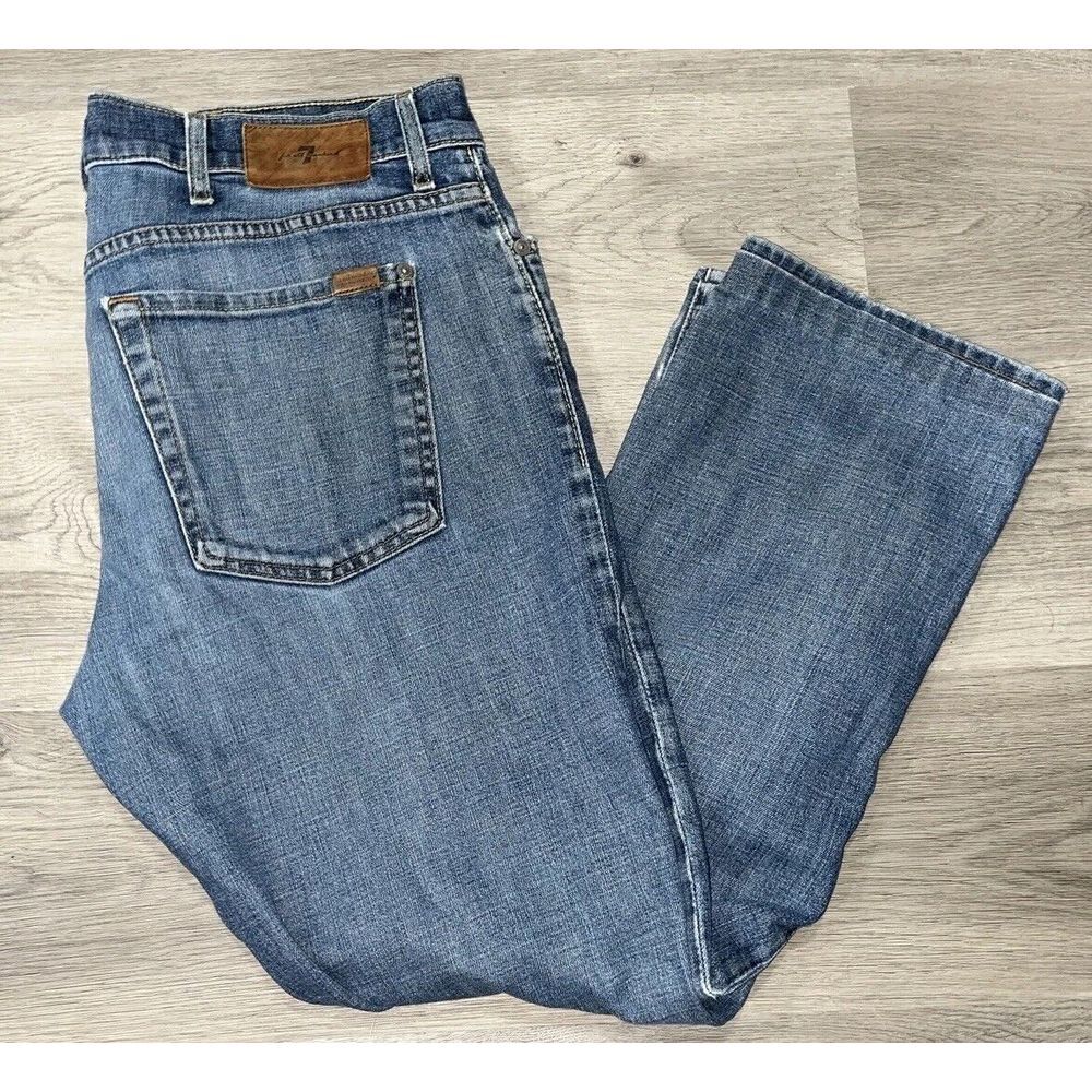 7 For All Mankind Men's Blue Cotton Blend Slimmy Stretch Denim Jeans Size 38x28